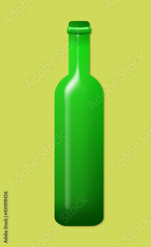 Grüne Flasche.