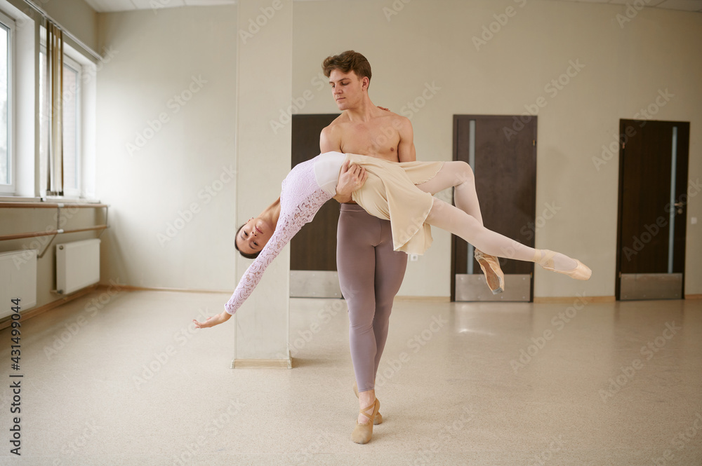 Couple of ballet dancers, dancing in action