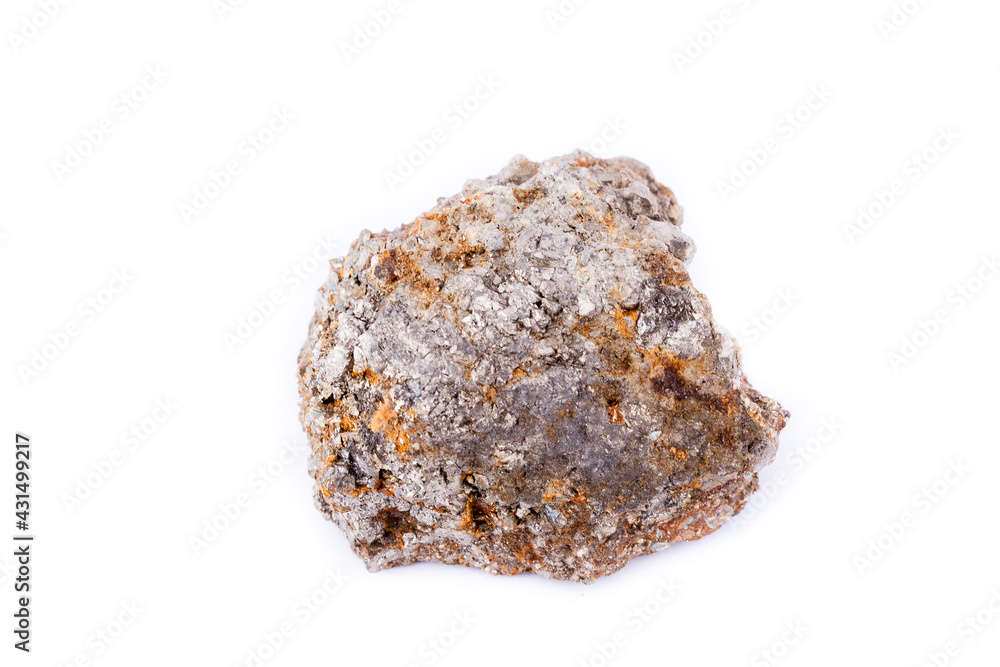 stone macro mineral arsenopyrite on a white background stone macro mineral arsenopyrite on a white background