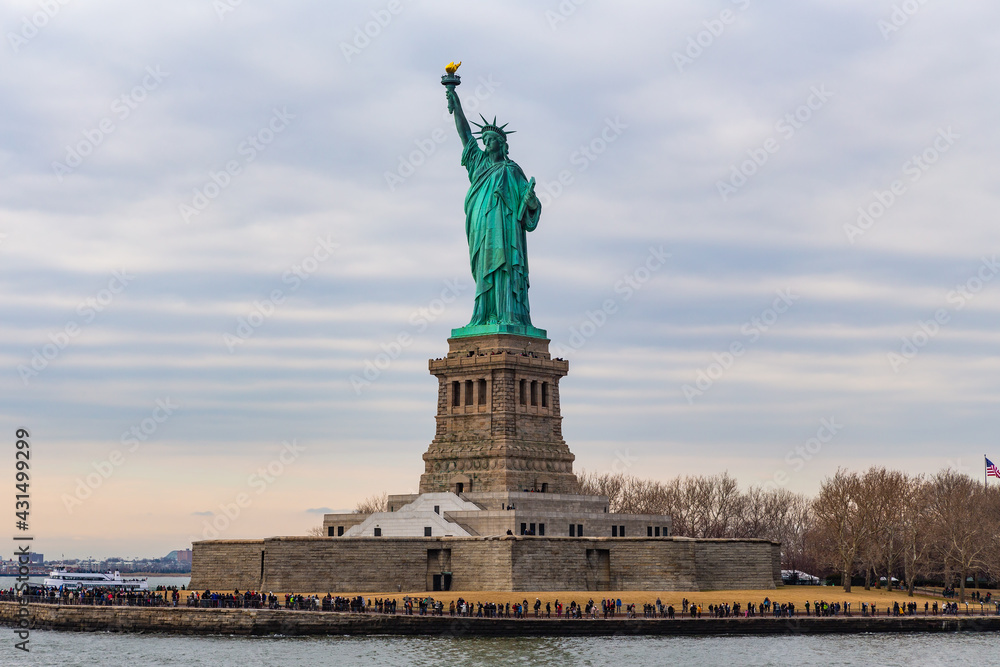 Statue of Liberty National Monument on Liberty island in New York Harbour, New York.