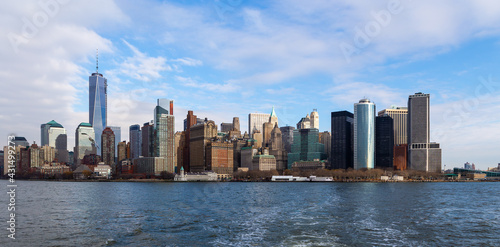 Lower Manhattan congested with tall buildings, New York. © kraskoff