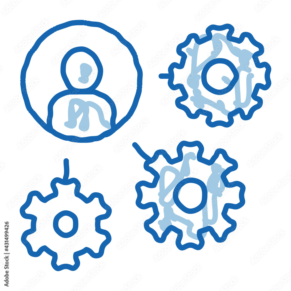 Gear Mechanism And Man Silhouette Agile Vector Gear Mechanism And Man Silhouette Agile Vector