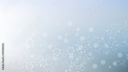 Hexagonal abstract background. Big Data Visualization. Global network connection. Medical, technology, science background. Vector illustration © pro500