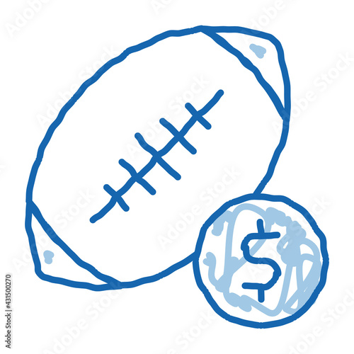 Rugby Ball Betting And Gambling doodle icon hand drawn illustration
