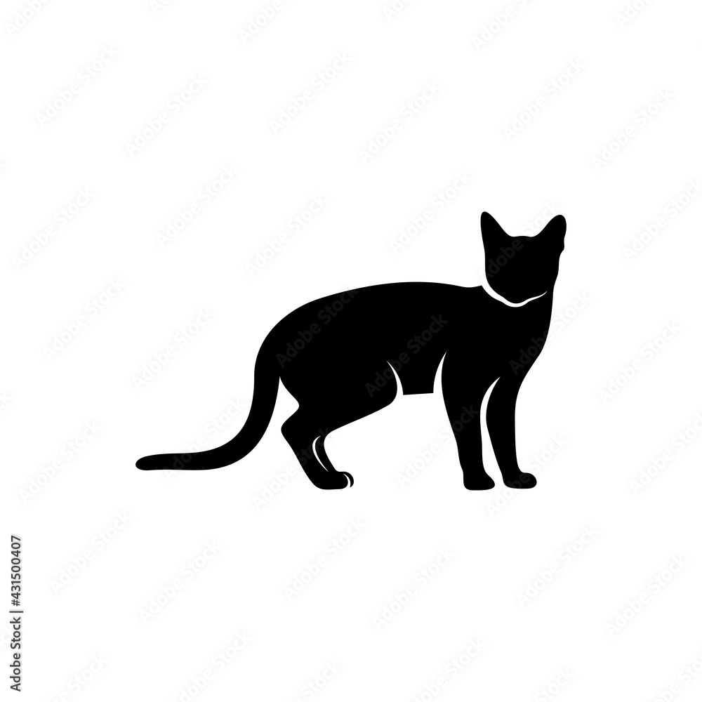 Silhouette cat vector illustration design