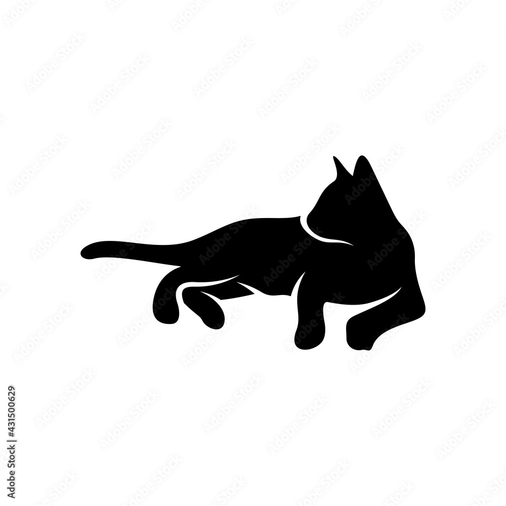 Obraz premium Silhouette cat vector illustration design