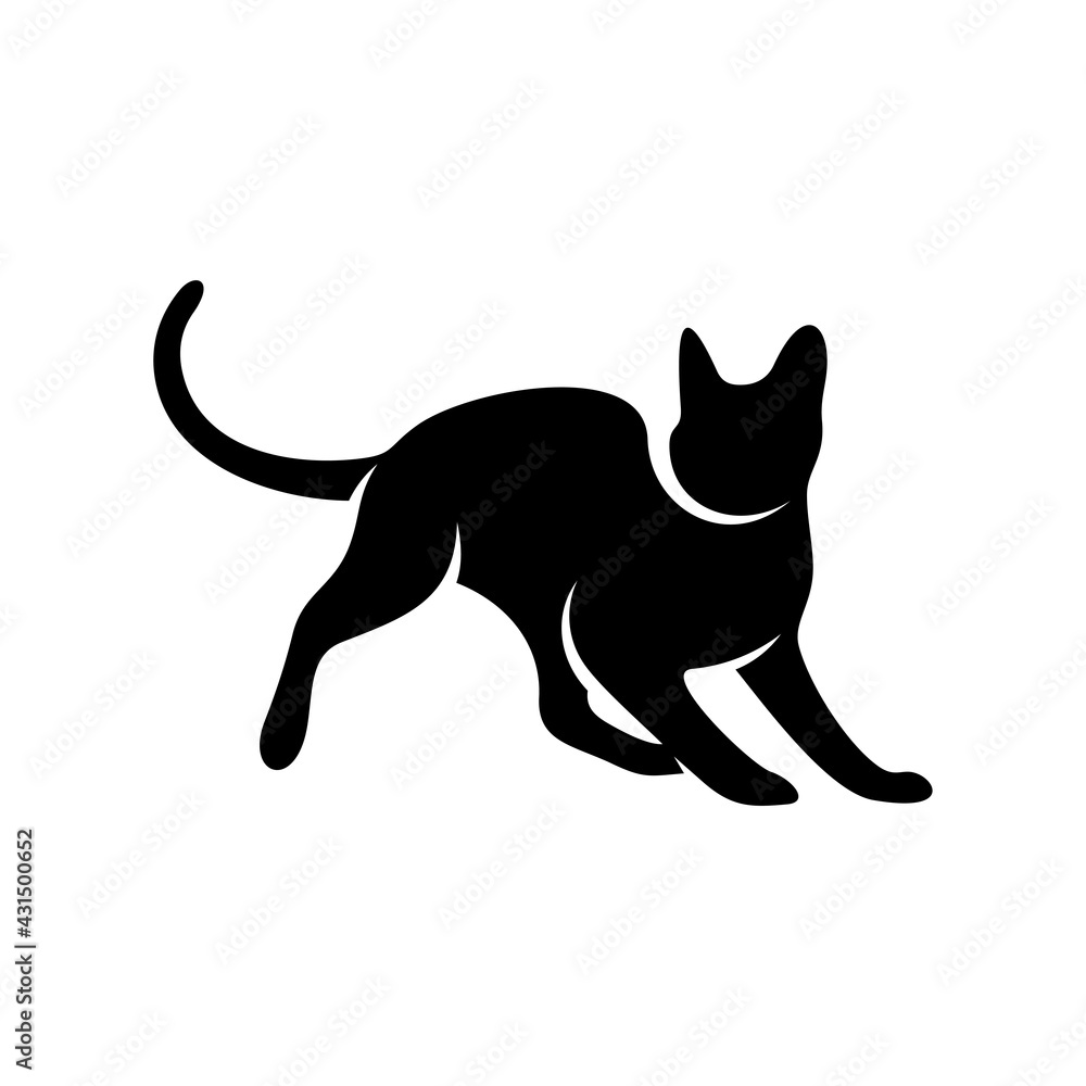 Silhouette cat vector illustration design