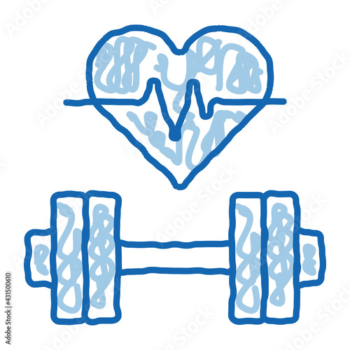 Cardio Training Biohacking doodle icon hand drawn illustration