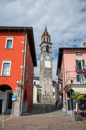 clocktower of Chiesa parrocchiale dei Santi Pietro e Paolo in Ascona, Ticino
