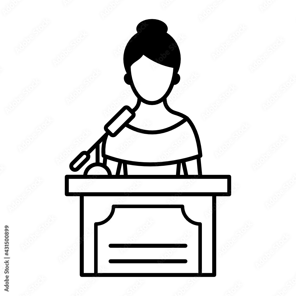 Key Note Speaker Concept, Hrm Symbol on White Background, Company secretary giving brief to press vector color icon design, Manager and Podium Design, business character stock illustartion Key Note Speaker Concept, Hrm Symbol on White Background, Company secretary giving brief to press vector color icon design, Manager and Podium Design, business character stock illustartion