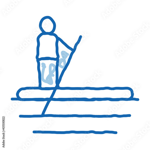 Serfing Canoeing doodle icon hand drawn illustration