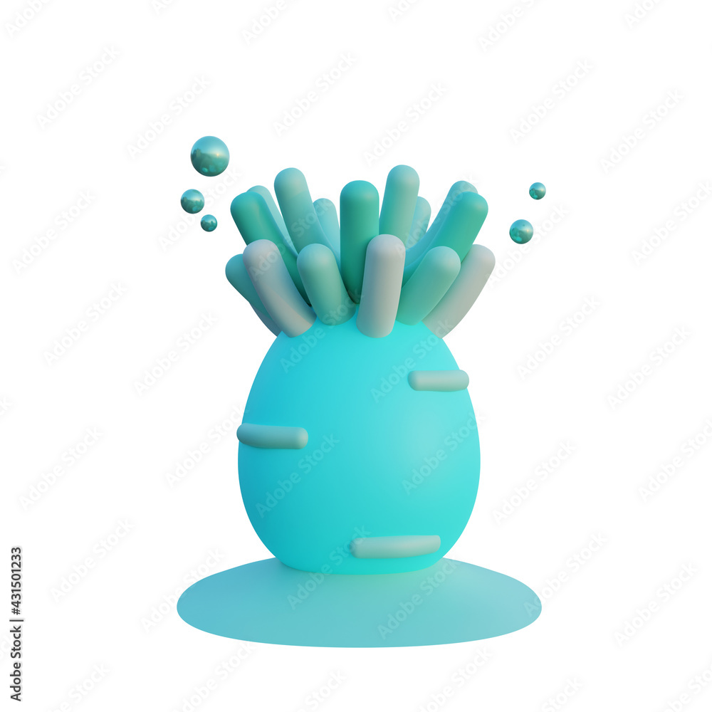 Sea Anemone 3D Rendering Illustration Sea Anemone 3D Rendering Illustration