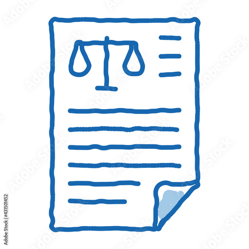 Scales Law And Judgement doodle icon hand drawn illustration