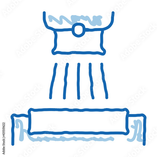 Factory Dumping Metallurgical doodle icon hand drawn illustration