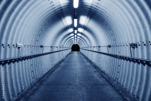 Interior view of an empty tunnel