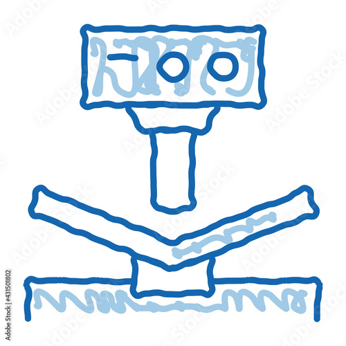 Breaking Tool Factory Metallurgical doodle icon hand drawn illustration