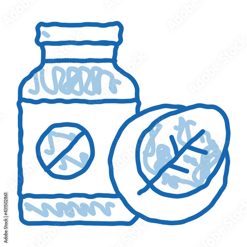 Bio Medicines Supplements doodle icon hand drawn illustration