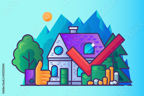 Profitable real estate business vector cartoon infographics
