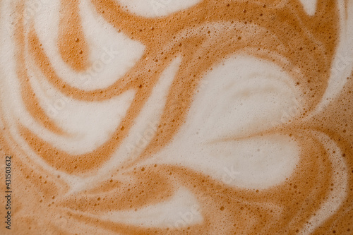 Wallpaper Mural close-up of wonderful white milk patterns on brown foam of coffee drink. Torontodigital.ca