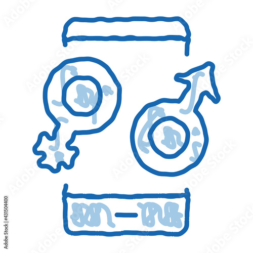 Male and Female Compatibility doodle icon hand drawn illustration