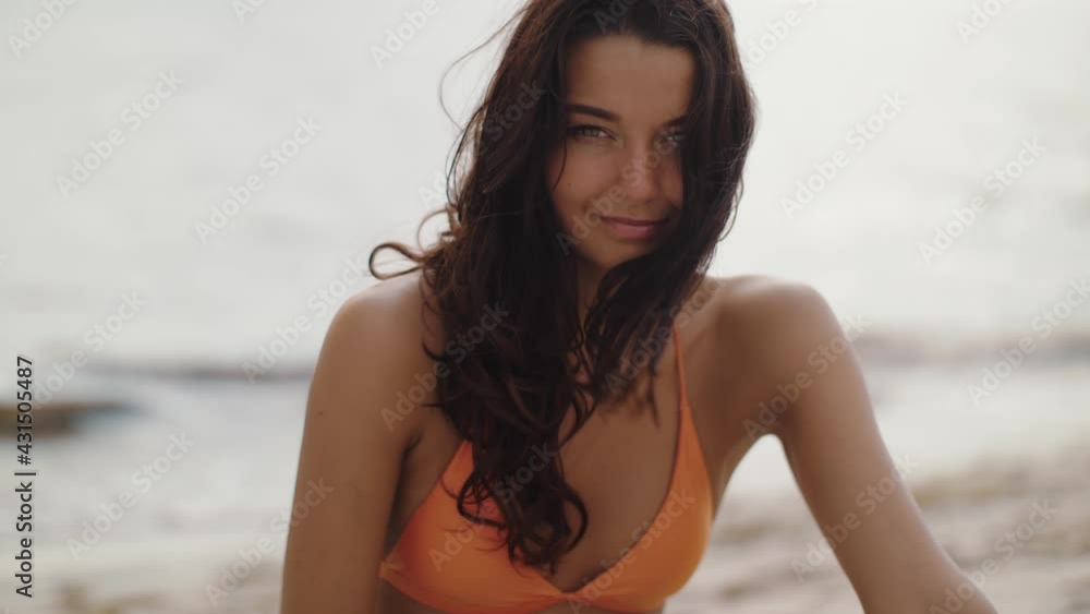 Boho Woman on the Beach Near the Sea Boho Woman on the Beach Near the Sea