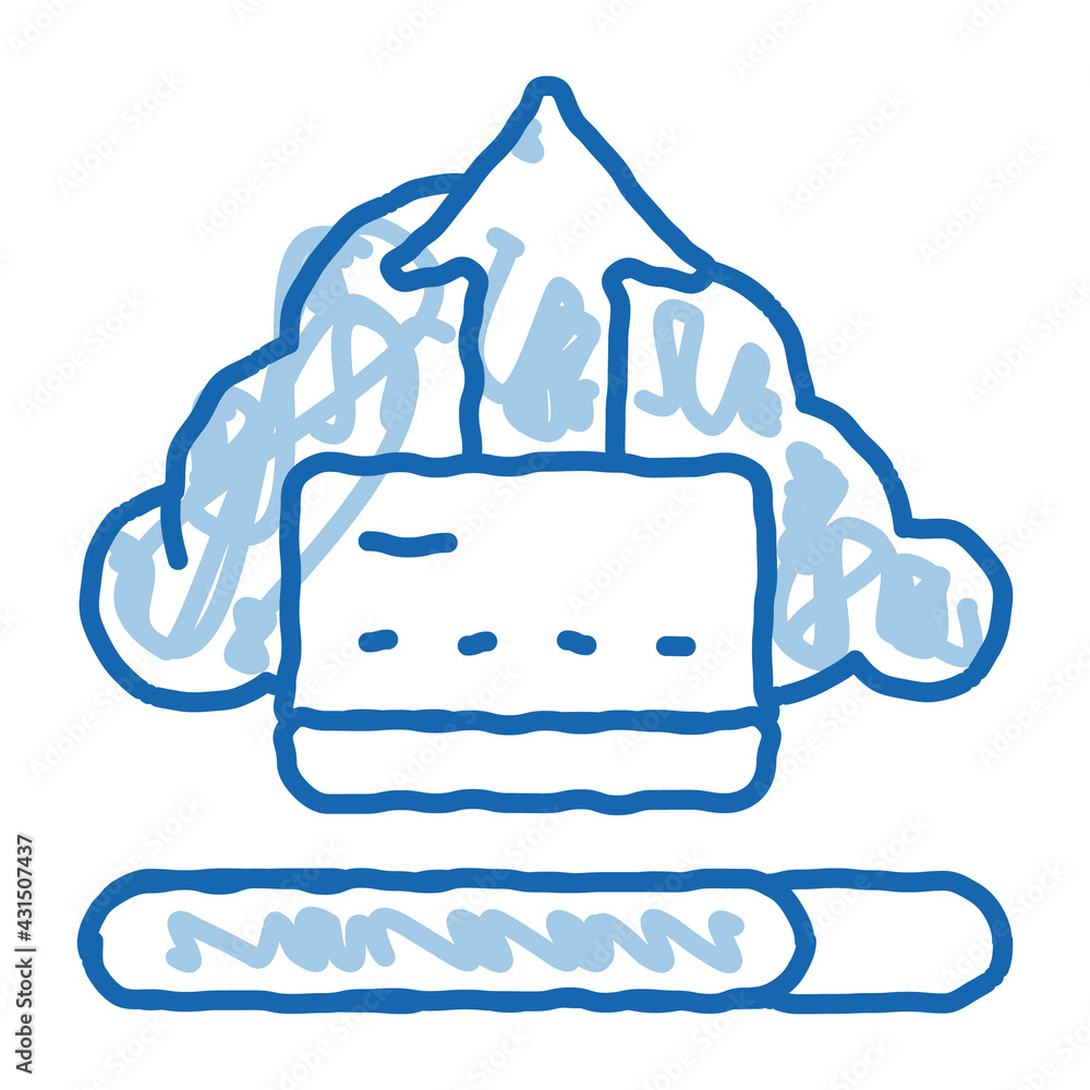 Write-Off Data Through Cloud Storage doodle icon hand drawn illustration Write-Off Data Through Cloud Storage doodle icon hand drawn illustration