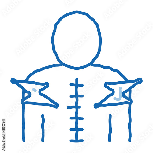 Spinal Pain doodle icon hand drawn illustration
