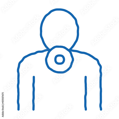 Neck Pain doodle icon hand drawn illustration