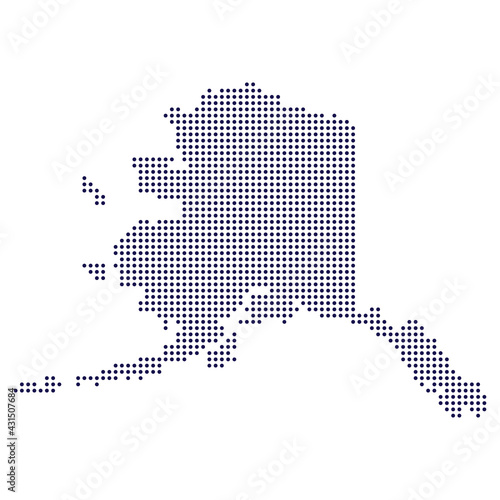 Dotted polka dot map of Alaska