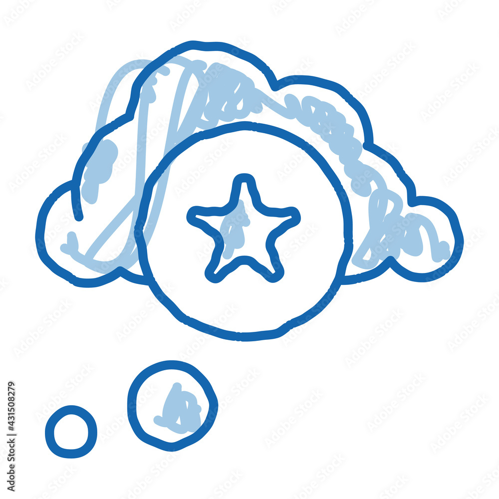 Star Bonus Cloud doodle icon hand drawn illustration Star Bonus Cloud doodle icon hand drawn illustration