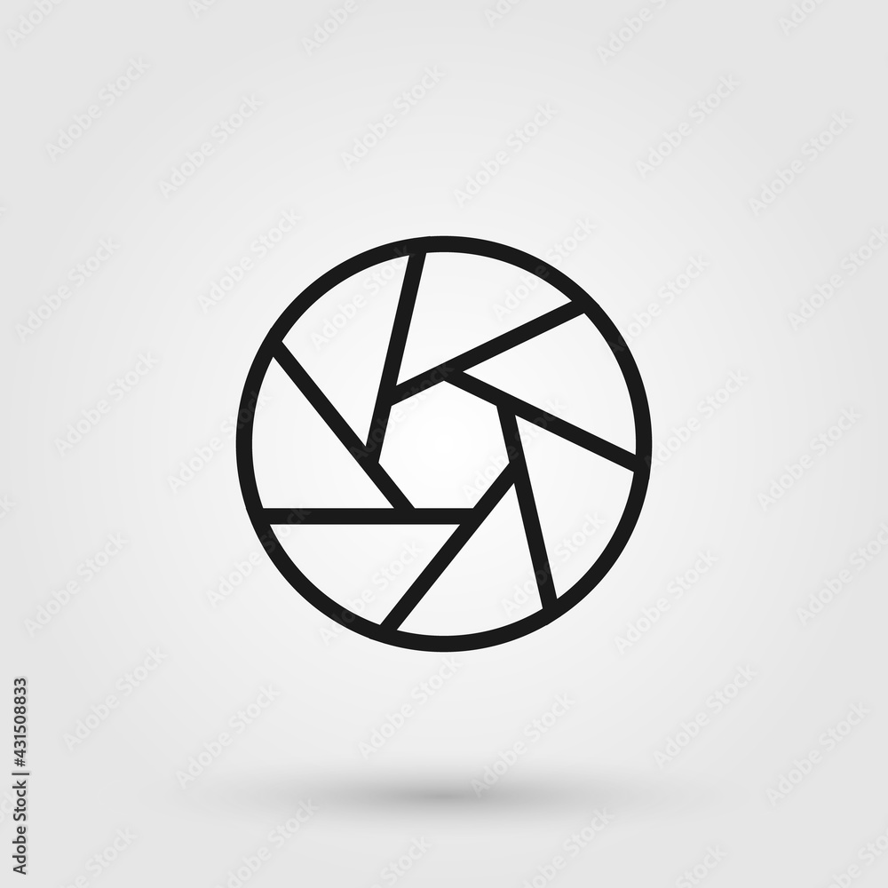 Camera objective icon. Camera shutter symbol. Photography concept for websites, apps and UI design. Camera objective icon. Camera shutter symbol. Photography concept for websites, apps and UI design.
