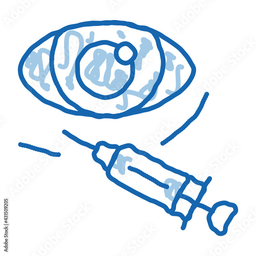 Eye Cosmetology Injection doodle icon hand drawn illustration