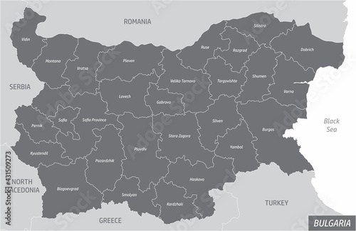 Fototapeta Naklejka Na Ścianę i Meble -  Bulgaria administrative map