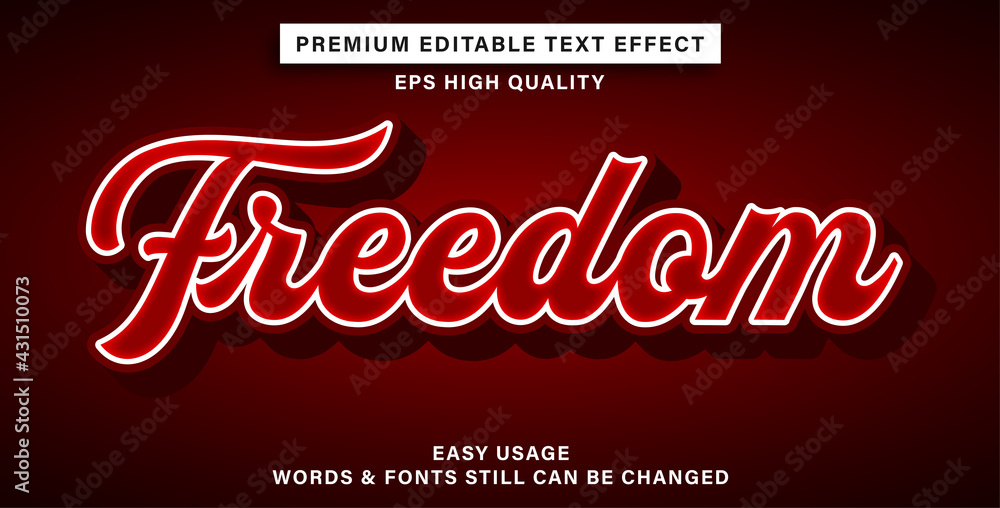 Editable text effect style freedom