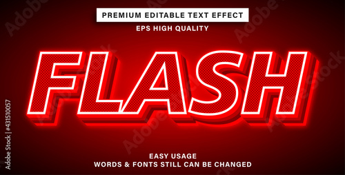 Editable text effect style flash