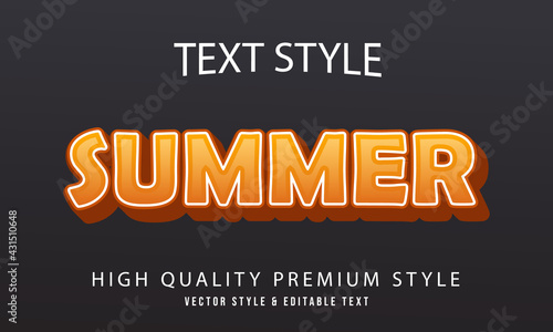 Summer Text Effect Vectors, Abstract Summer text effect, Summer text style editable font effect