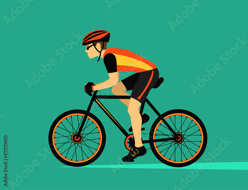 Cycling guy vector illustration