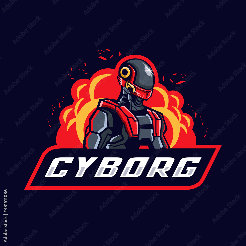 Cyborg esport mascot logo