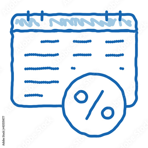 Salary Calendar Schedule doodle icon hand drawn illustration