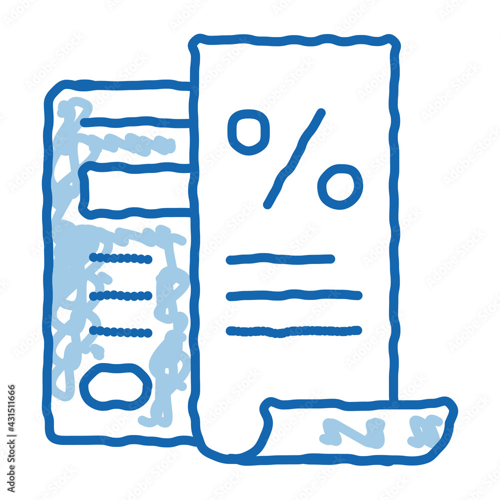 Check with Mathematical Interest Calculations doodle icon hand drawn illustration Check with Mathematical Interest Calculations doodle icon hand drawn illustration