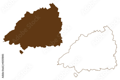 Northeim district (Federal Republic of Germany, rural district, State of Lower Saxony) map vector illustration, scribble sketch Northeim map