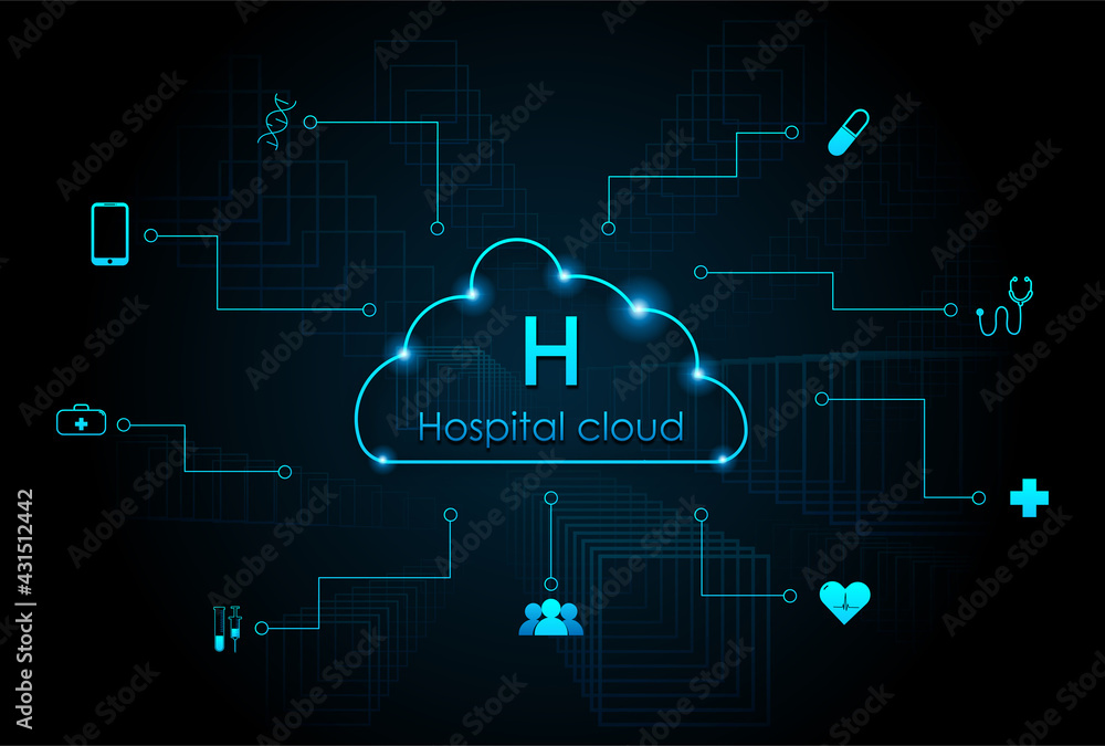 Cloud computing for the hospital networks. New technology innovation healthcare new normal. Cloud computing for the hospital networks. New technology innovation healthcare new normal.