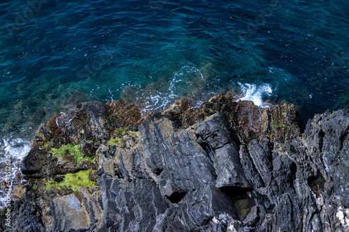 Beautiful sea with rocks in Cinque Terre, Italy