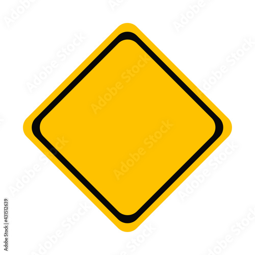 Blank yellow square label traffic road symbol.Signage and banner design.