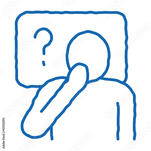 Man Question Mark Frame doodle icon hand drawn illustration