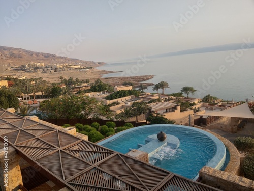 Luxury resort pool at the Dead sea in Jordan