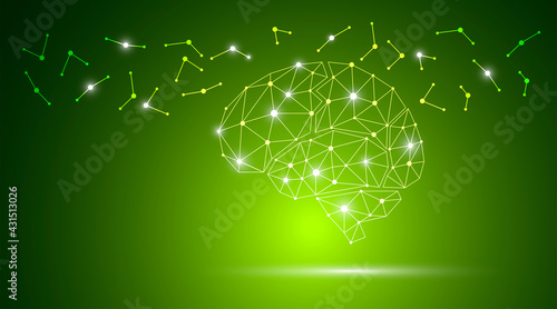 icona, network, cervello, fantasia, colori