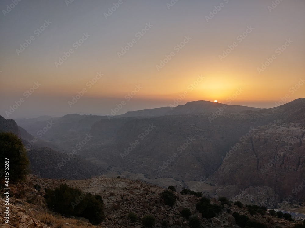sunset in the desert, Jordan
