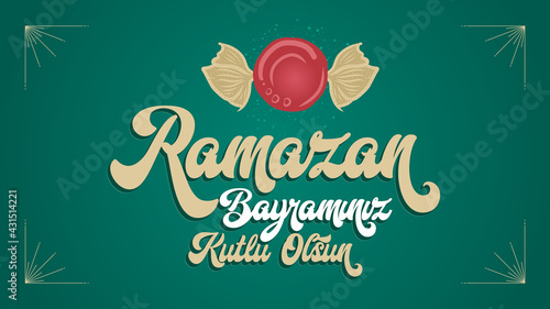 Ramazan Bayraminiz Kutlu Olsun (Translation: Feast of Breaking the Fast, eid mubarak) Social Media, Greeting Card, Typography design