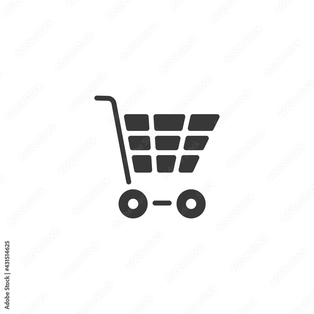Empty shopping cart. Isolated icon. Commerce glyph vector illustration Empty shopping cart. Isolated icon. Commerce glyph vector illustration